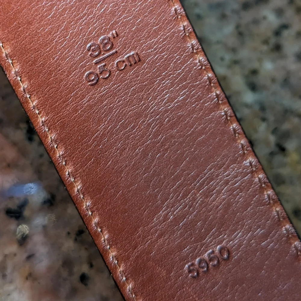 Coach Belt - Leather and Brass - 38 Inches - Picture 4 of 9